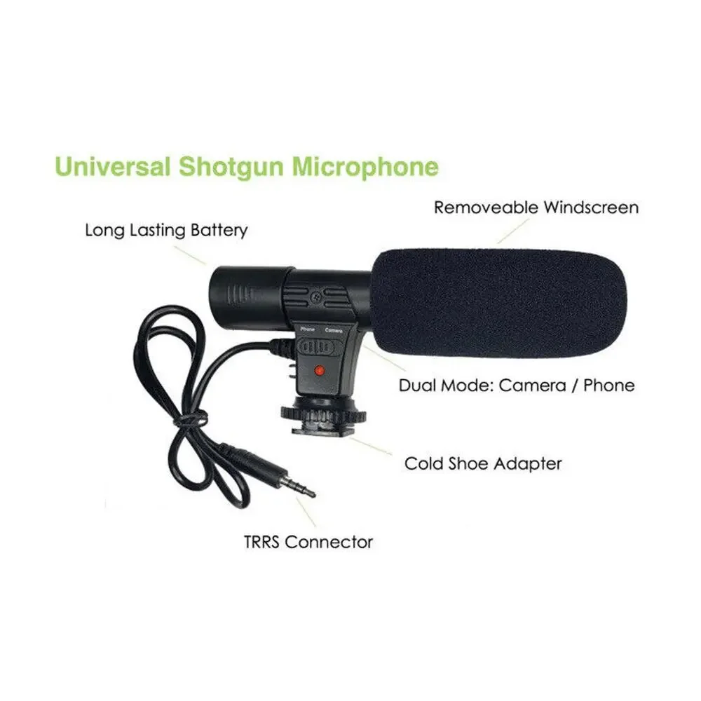 NEW GO VIRAL Super Star Vlogging Kit with LED Light Microphone‎ Tripod & Mount